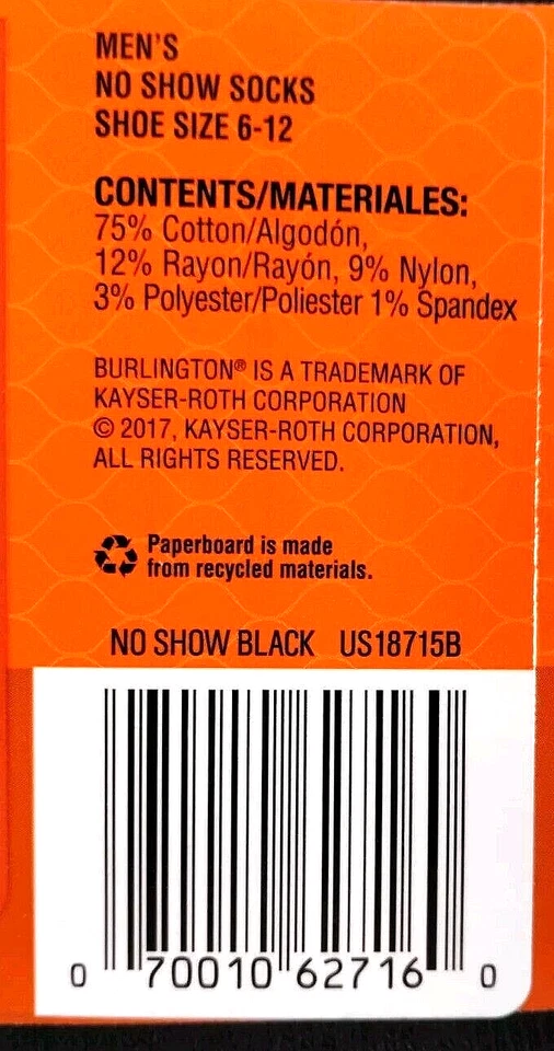 Calcetines deportivos cómodos Burlington No Show para hombre 10 pares grandes 6-12 negros Foto 3 de 4