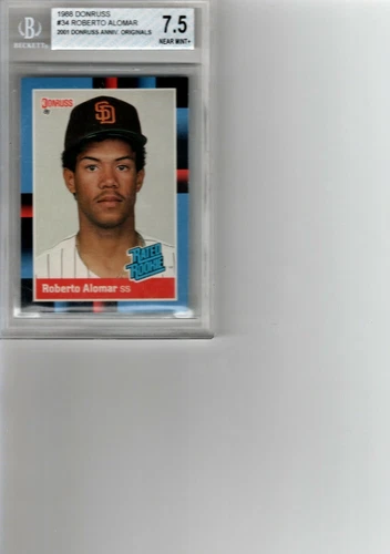  1987 Donruss Roberto Alomar Rookie card #34 Beckett 7.5+