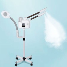 Rolling Facial Steamer 3 in 1 Face Steamer with 5X Magnifying Lamp for Salon Spa