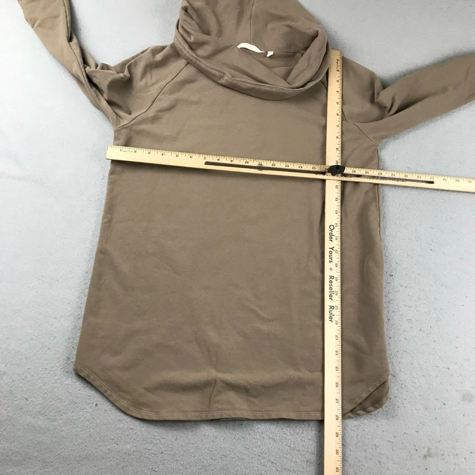 Suéter túnica suéter cuello capucha marrón mediano Soft Surroundings para mujer Foto 3 de 4