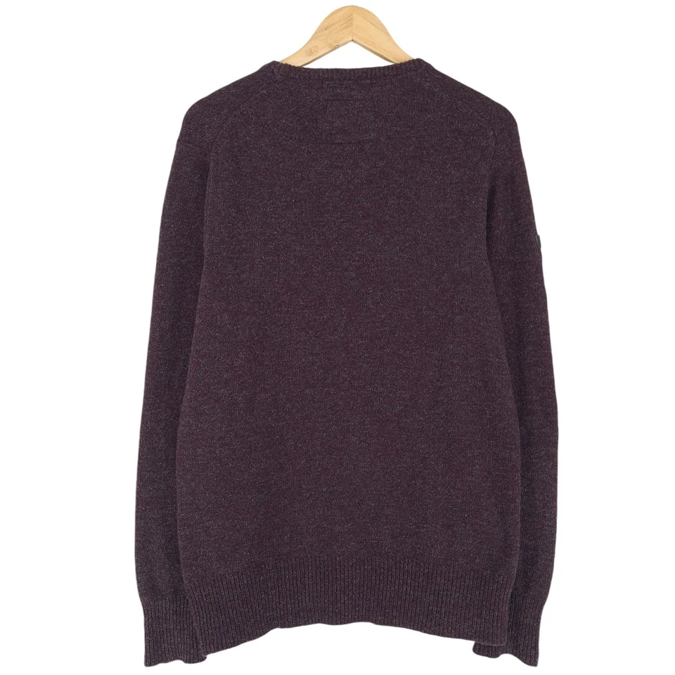 Superdry Jersey Suéter Hombre Borgoña Rojo Lana de Cordero Rk7 Talla L Foto 3 de 4