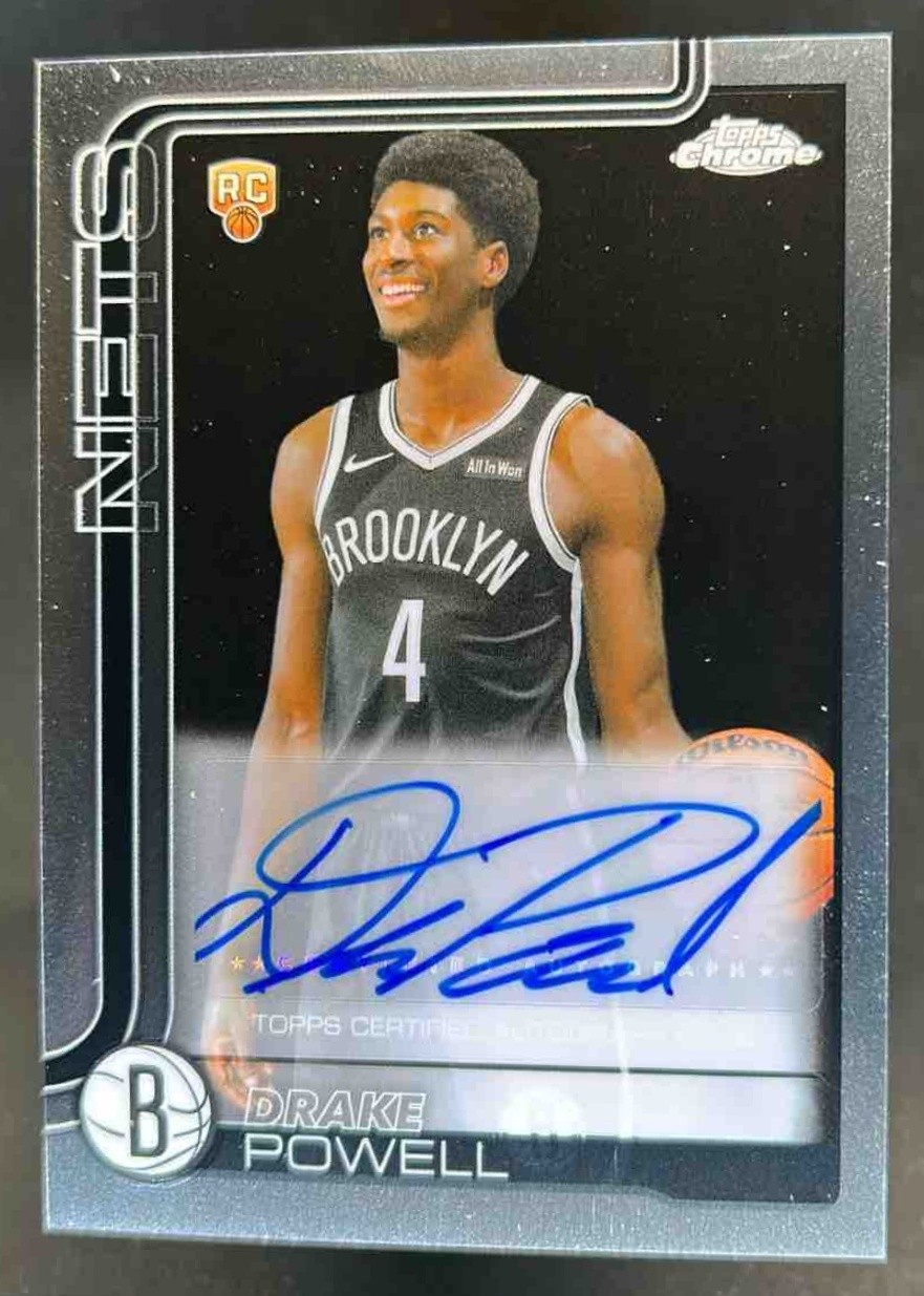 2025-26 Topps Chrome Drake Powell Rookie Auto RC #TCAR-DP Nets