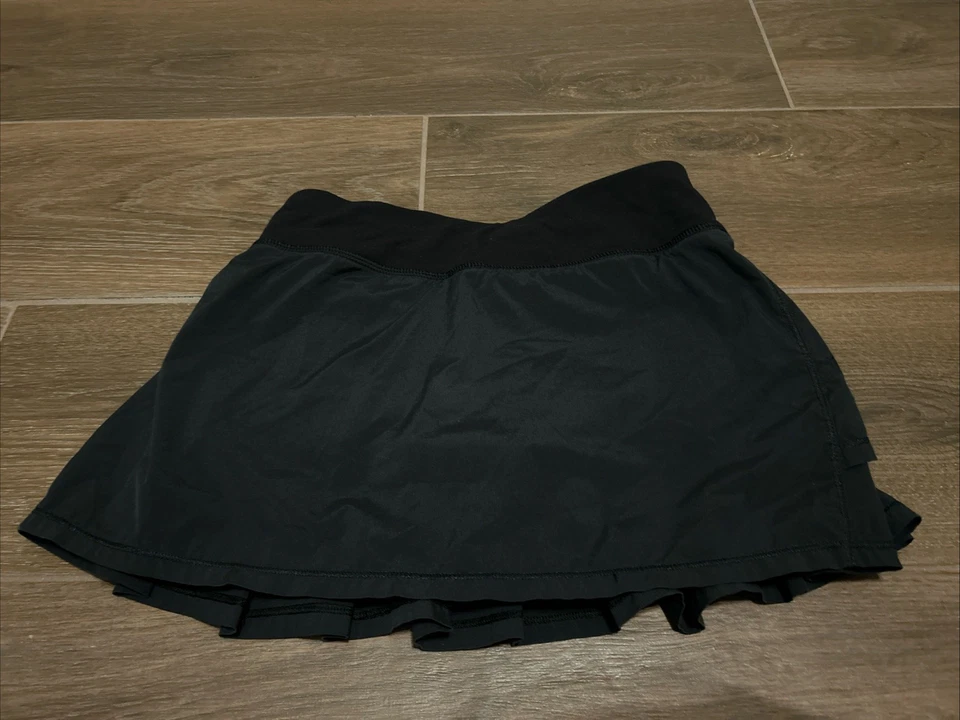 Ivivva by Lululemon Pace Black Ruffle Pleated Skirt Skort Shorts Lined Girls 14 - Image 2 of 2