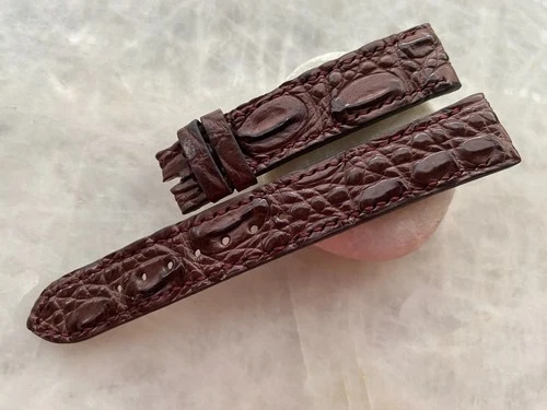 18mm/16mm Brown Alligator Crocodile Print Leather Watch Strap Band