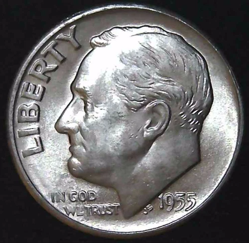 1955-S 10C Roosevelt Dime BU 90% Silver 26owt0302-1