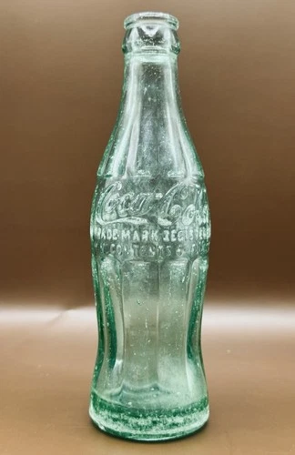Vintage 1950s Traverse City, Michigan Green Glass Coke Bottle Coca Cola 6 oz.