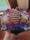 Super Purple Northwood Carnival Glass Grape & Cable Fruit Bowl Sweet!!!