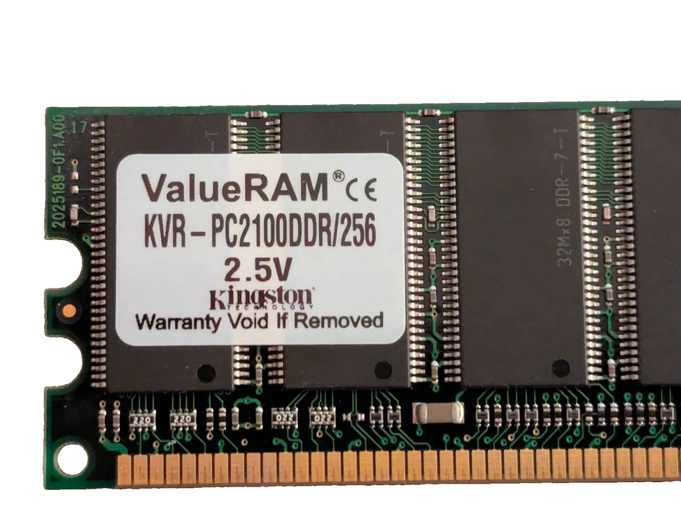 Kingston ValueRAM 256MB (2×256MB) PC2100 DDR Desktop Memory Kit KVR-PC2100 - Image 2 of 3
