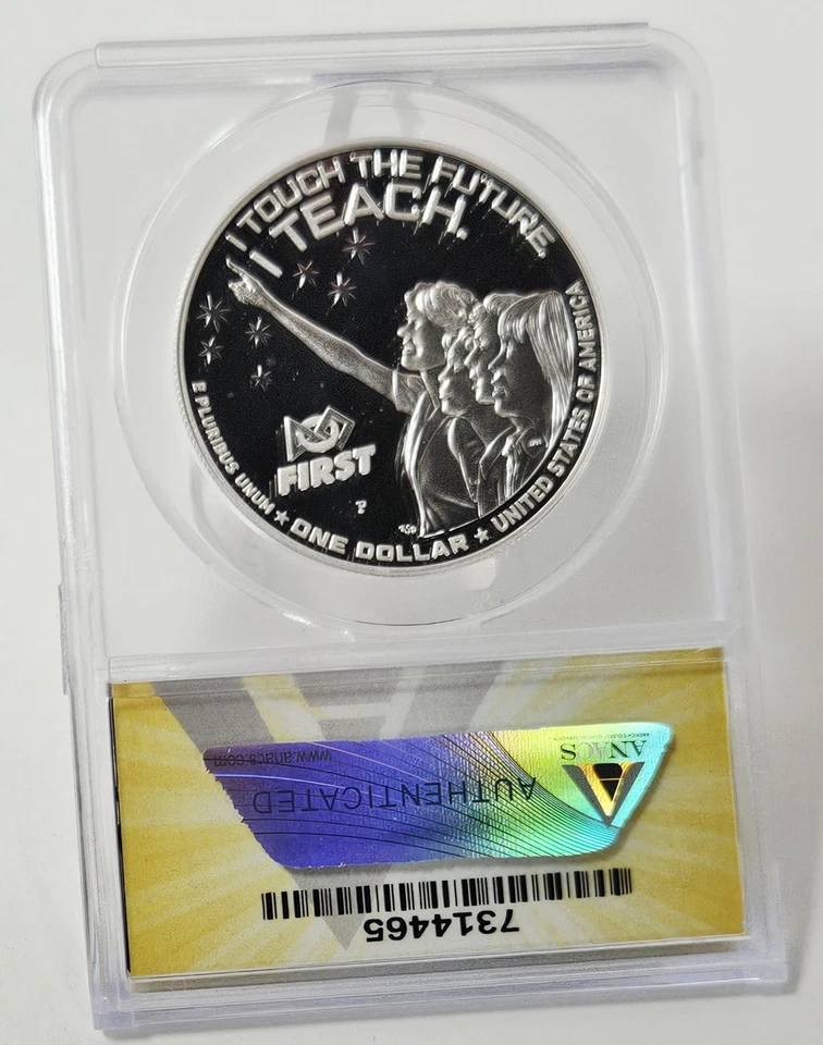 2021-P Christa Mcauliffe Proof Silver Dollar ANACS PF 69 DCAM Free Ship - Image 2 of 2