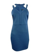 GUESS Women's Caged Scuba Bodycon Dress (6, Sapphire)