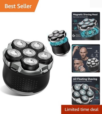 Electric 6D Floating Head Shavers for Bald Men, Magnetic Rotary Shaver for Me...