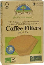 If You Care Unbleached Coffee Filters, #4 cone, 100 count