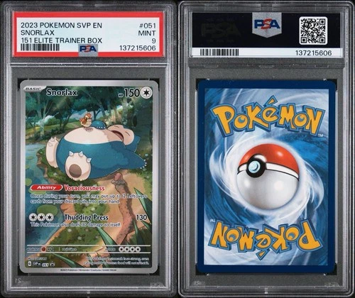 Snorlax #51 PSA 9 Mint - Pokémon 151 Elite Trainer Box Black Star Promo