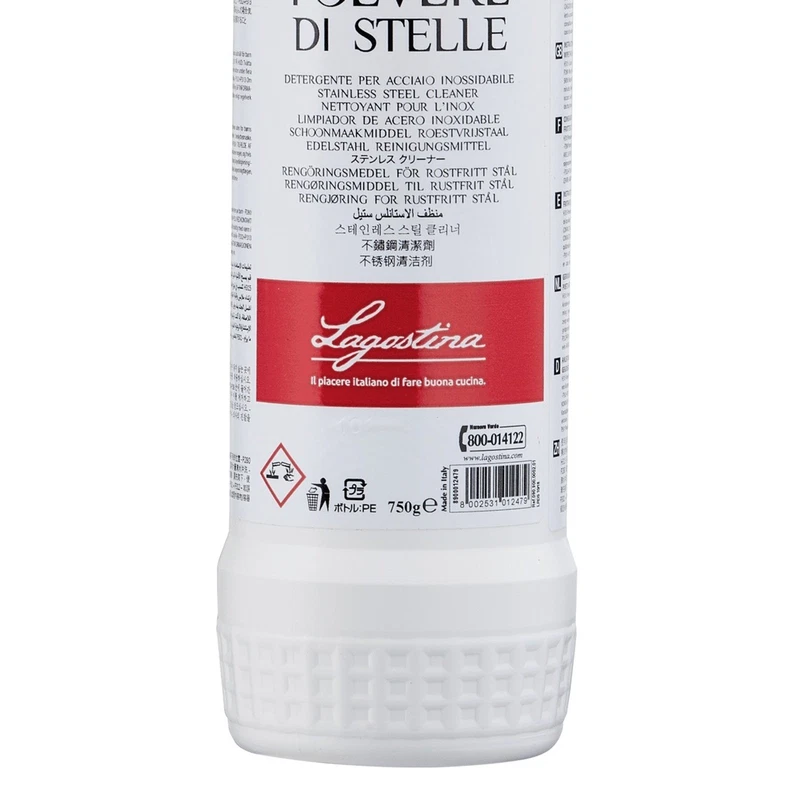 Detergente Acciaio Inox LAGOSTINA Polvere di Stelle 750 g Pulitore Pentole Inox, fotografia 5 di 9