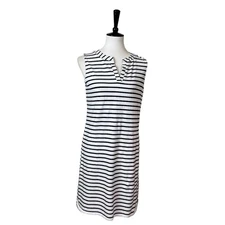 Chico’s Dress Shift Tee Shirt Sleeveless V-neck Stripe Chico’s 0 - Women’s XS