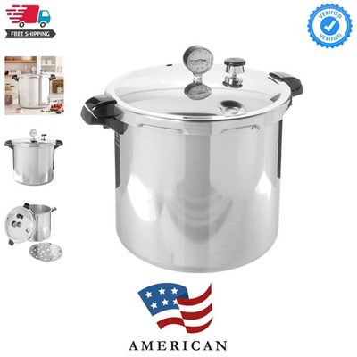 #ad #ad 01784 23 Quart Induction Compatible Pressure Canner Silver Aluminum $271.99