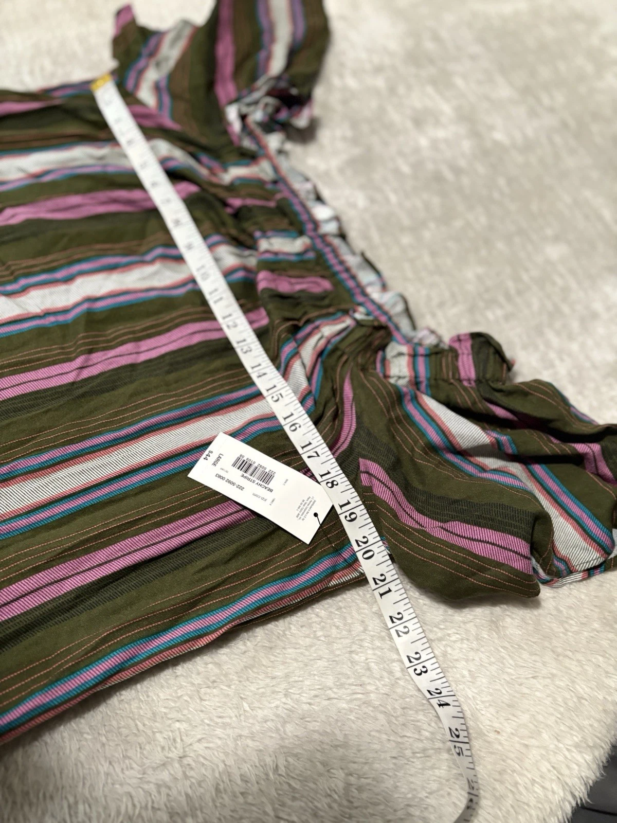 VETEMENTS Abito donna Anna Apparel a righe da spiaggia taglia large nuovo