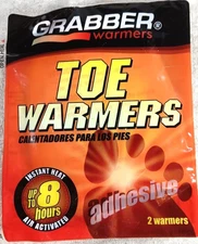 Grabber Toe Warmers Up to 8 Hours Instant Heat Air Activated 2 Pair 2 Warmers