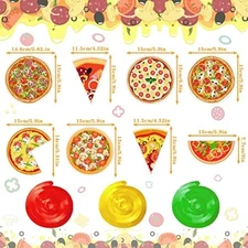Teling 48 Pcs Pizza Party Decorations Pizza Hanging Swirl Themed Ceili