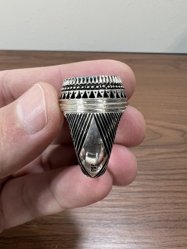 Handgefertigter natürlicher persischer Türkis 925 Sterling Silber Herren Ring 22 Gramm - Bild 2 von 12