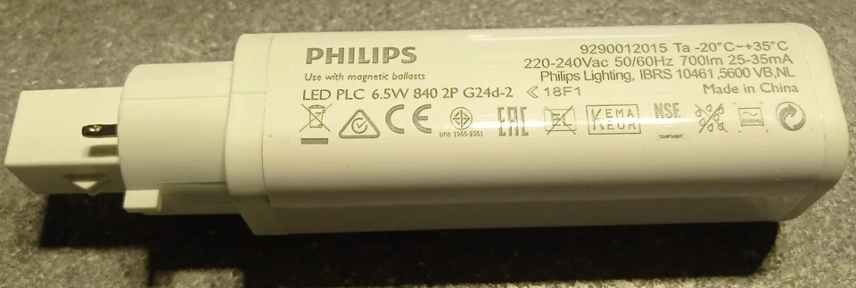 Philips lampada led 6,5W G24d-2 PLC 2P corrisponde 18W 840 4000K 700LM - Immagine 3 di 4