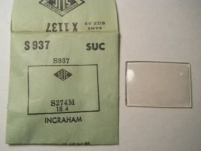SUC S937 GS X1137 PX1137 Watch Crystal 27.4 x 18.7 FITS INGRAHAM GRUEN WRIST