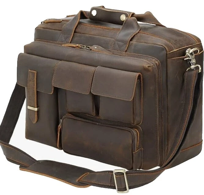 TIDING Men's Leather Laptop Bags