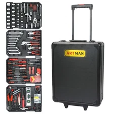 899 Pieces Tool Set Mechanics Tool Kit Wrench Socket w/4 Layers Trolley Case Box