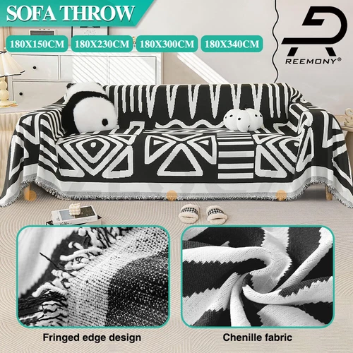 Reemony Chenille Couch Cover Boho Durable Sofa Covers Lounge Slipcover Protector - Picture 1 of 19