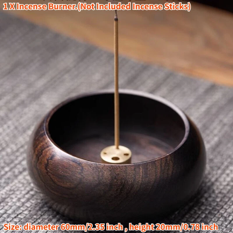 Pequeño incensario de madera en forma de quemador de incienso meditación decoración del hogar adorno Foto 3 de 4