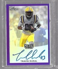 2017 Leaf Metal NFL Draft TRAVIN DURAL Purple Prismatic Auto RC 24/25 Saints WR