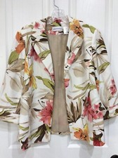 Alfred Dunner Women s Size 12 Multi-Color Open Front Blazer