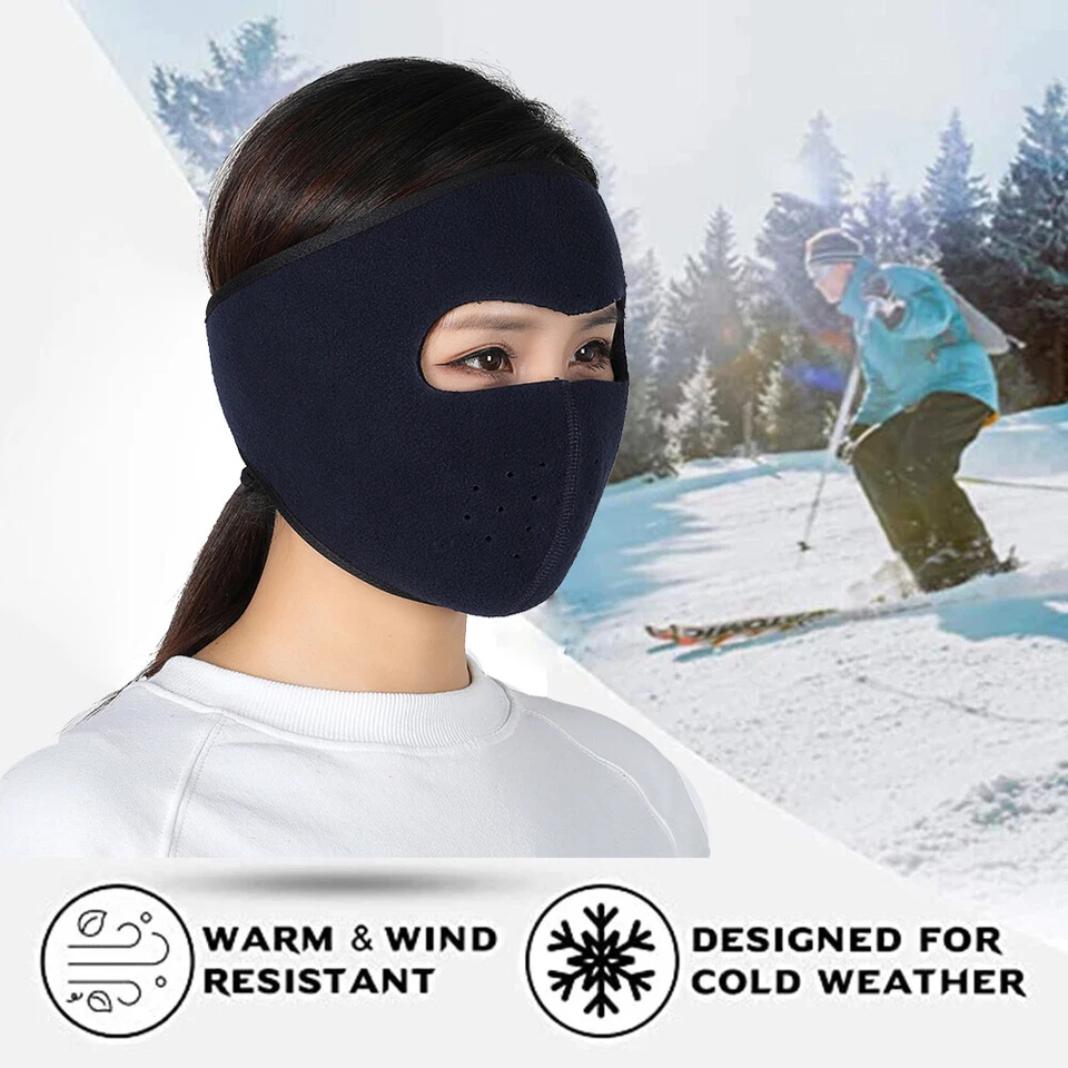 Fleece Ski Mask Cycling Full Cover Face Mask Warm Mask Outdoor Windproof Mask - Image 4 of 4