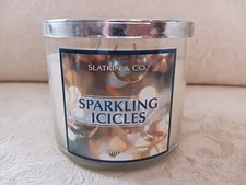 Slatkin & Co SPARKLING ICICLES 3-Wick Scented Wax Candle 14.5 oz Moss Bergamot C