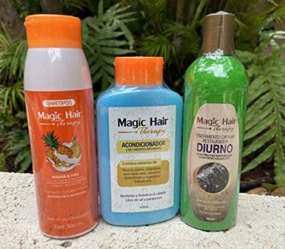 Magic Hair Shampoo Banana & Piña, Acondicionador Crecimiento Intensivo y Diurno