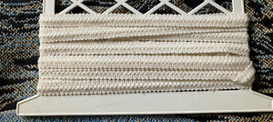 Vintage white acrylic/poly trim, 4.5 yards, 1/2 inch wide