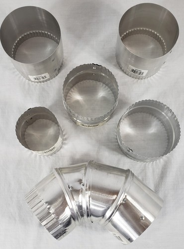 Menge 6 Deflecto Aluminium Kanal Verlängerungen & Ellenbogen Teile 4" & 3" verschiedene Längen - Bild 2 von 11