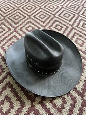 Bailey 10X Natural Shantung Leather Belted Cowboy Hat Men Size 6 3/4 MADE IN USA