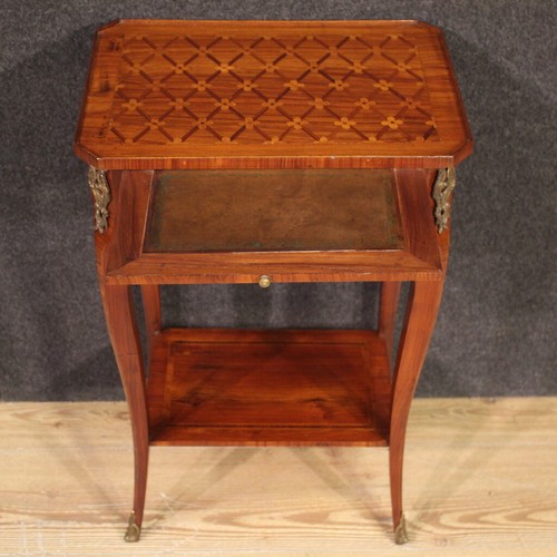Side table inlaid wood furniture French antique style Napoleon III 20th century - Picture 6 of 12