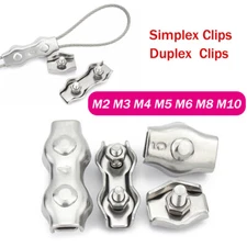 304 Stainless Steel Wire Rope Clamps Simplex/Duplex Clips M2 M3 M4 M5 M6 M8 M10