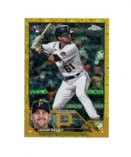 RARE 2023 Topps Chrome GOLD SSP ROOKIE JASON DELAY /50 RC! Pirates Match 
