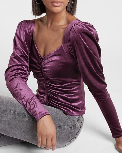 NWT Express Dark Purple Velvet Long 