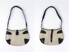 Borsa a tracolla Trussardi vintage Made in Italy beige/nero mini pelle