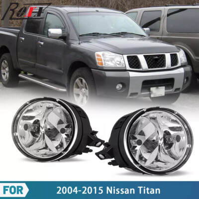 Pair Clear Lens Fog Lights Lamps for 2004-2015 Nissan Titan 2005-2007 Armada