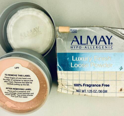RARE ALMAY LUXURY FINISH LOOSE POWDER-PEACH BNWB VINTAGE PACKAGING BOX DAMAGED* - Picture 2 of 3