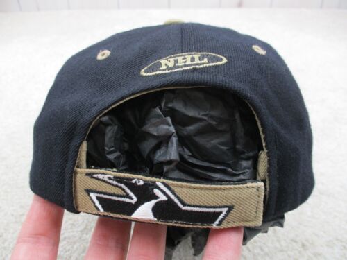 Pittsburgh Penguins Hat Cap Strap Back Black Gold NHL Hockey Logo Zephyr Mens - Picture 7 of 11