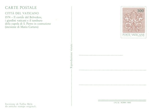 43) ROMA CITTA' DEL VATICANO 4 CARTOLINE VEDUTE ANTICHE STAMPE - Imagen 7 de 9