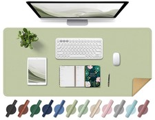 Large Desk Pad 35.4" x 17", Non-Slip Desk Mat with PU Leather Natural Cork,...