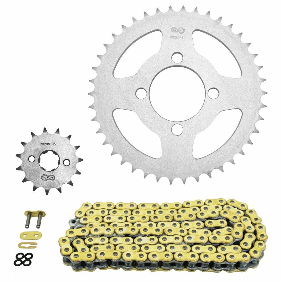Kit catena adattabile Honda 125 CBR R 2004+2006, 125 CBR RW 2005+2010, 125 CBR 2