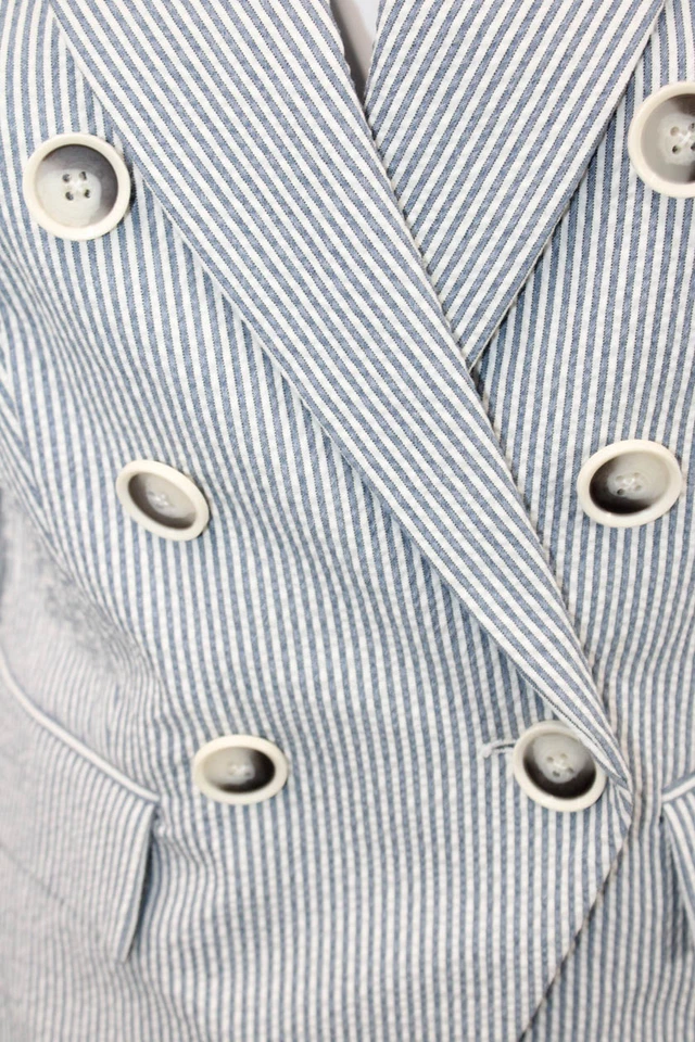 Veronica Beard Womens Tweed Textured Striped Button Blazer White Size M - Image 3 of 4